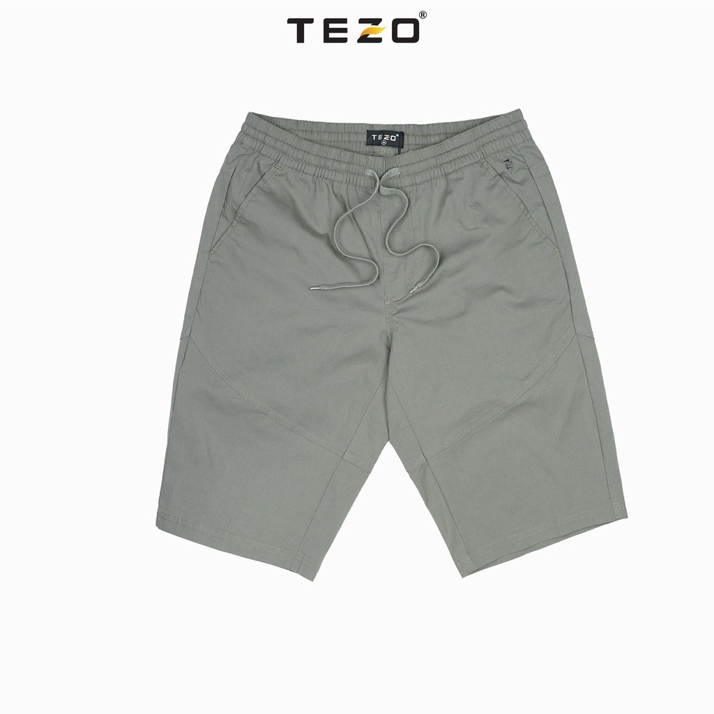 Quần short nam kaki chun cạp dây luồn Tezo thoải mái năng động 2202QNKB06