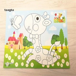 Set 4 tranh khảm dán đá pha lê DIY giáo dục trẻ em