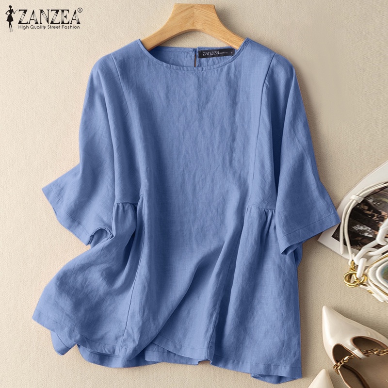 Zanzea Áo Thun Nữ Tay Lửng Dáng Rộng Phong Cách Vintage