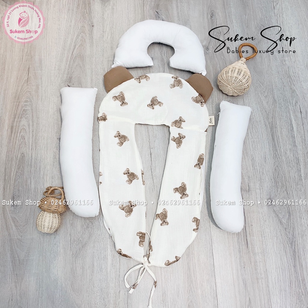 Gối Ôm Đa Năng Chữ U BéBé/Gối Chặn Cho Bé Giúp Bé Ngủ Ngon