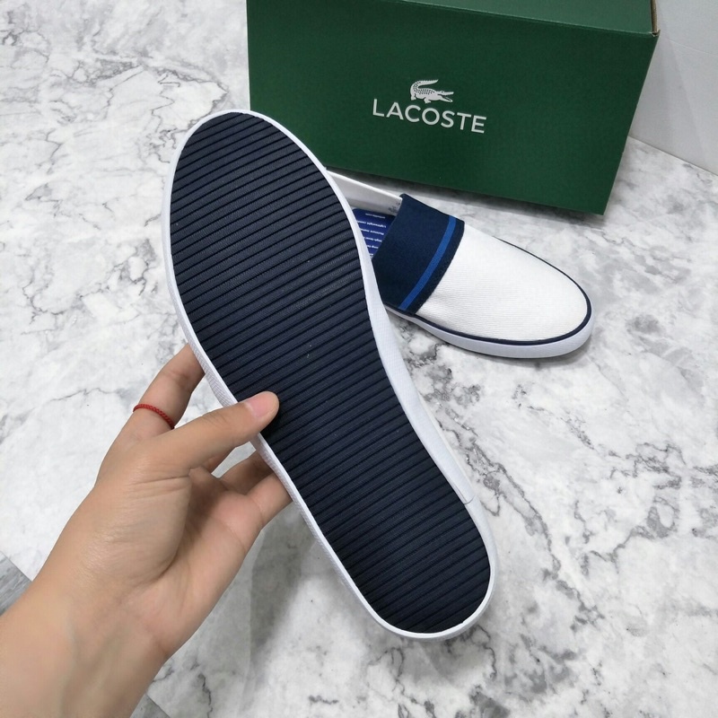 giày lười vải đế bệt mũi bo tròn thời trang nam cá tính lacoste