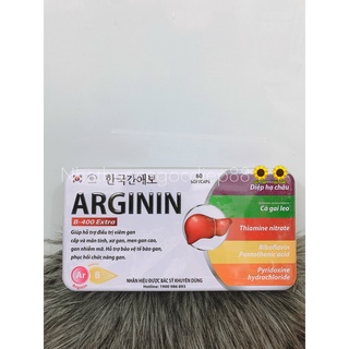 Viên uống Bổ gan ARGININ B-400 Extra giúp bổ gan, tăng cường chức năng gan - Hộp 60 viên