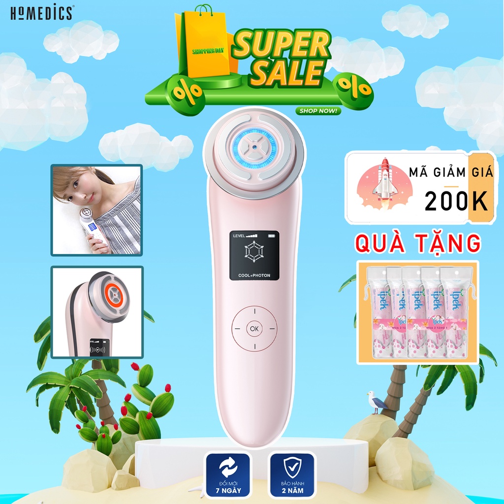 Máy nâng cơ trẻ hoá da 9 in 1 công nghệ Nano Photon RF, EMS , Sóng siêu âm NanoTime F82E bảo hành 2 năm HTS