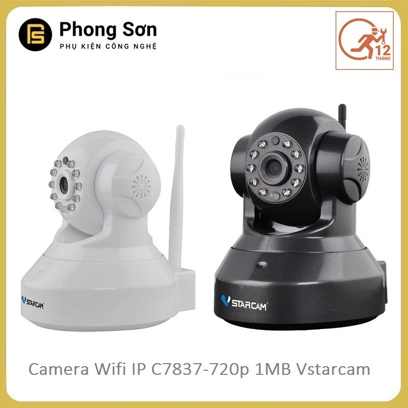 Camera wifi ip C7837 Vstarcam HD720 (màu đen+trắng )