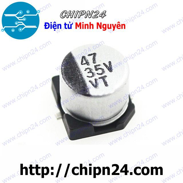 [5 CON] Tụ nhôm 47uF 35V 6x5mm [SMD Dán]