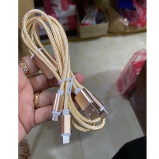 Dây cáp dù sạc điện thoại 3 đầu