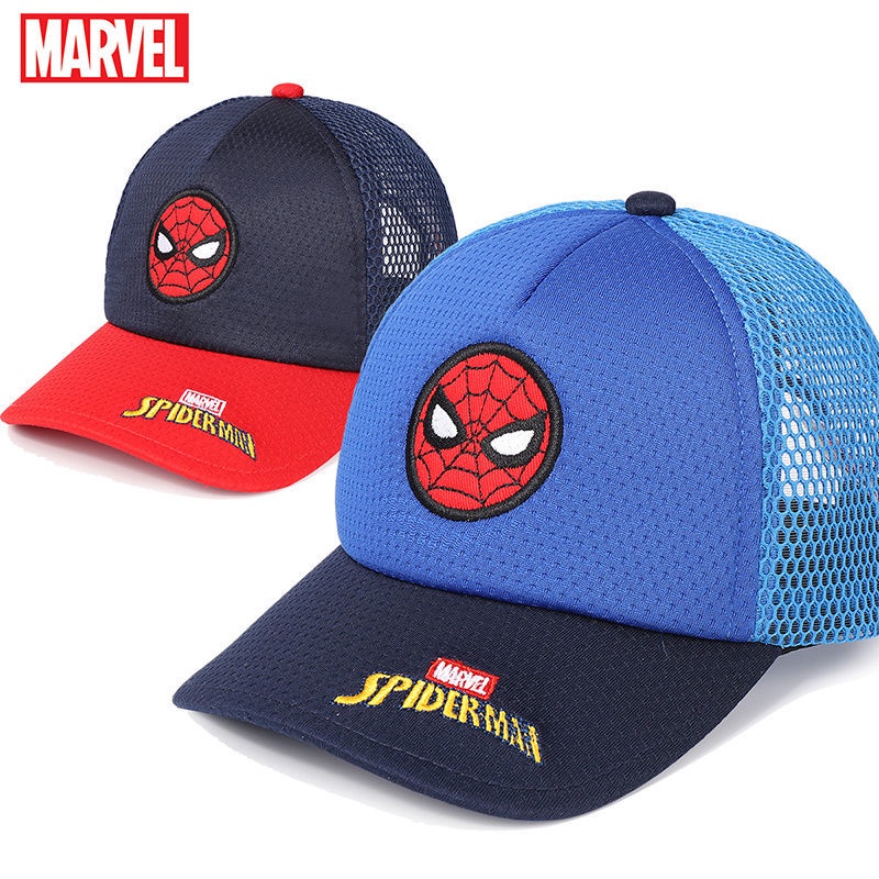 ♛Mũ Lưỡi Trai Vải Cotton In Hình Người Nhện Marvel Thời Trang Xuân Thu Cho Bé Trai