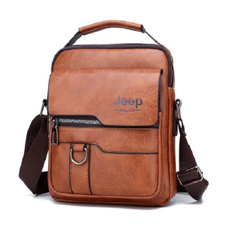 Túi đeo chéo nam da bò cao cấp, Túi đựng ipad JEEP BLUO MSP T69 KT 26x21x6cm