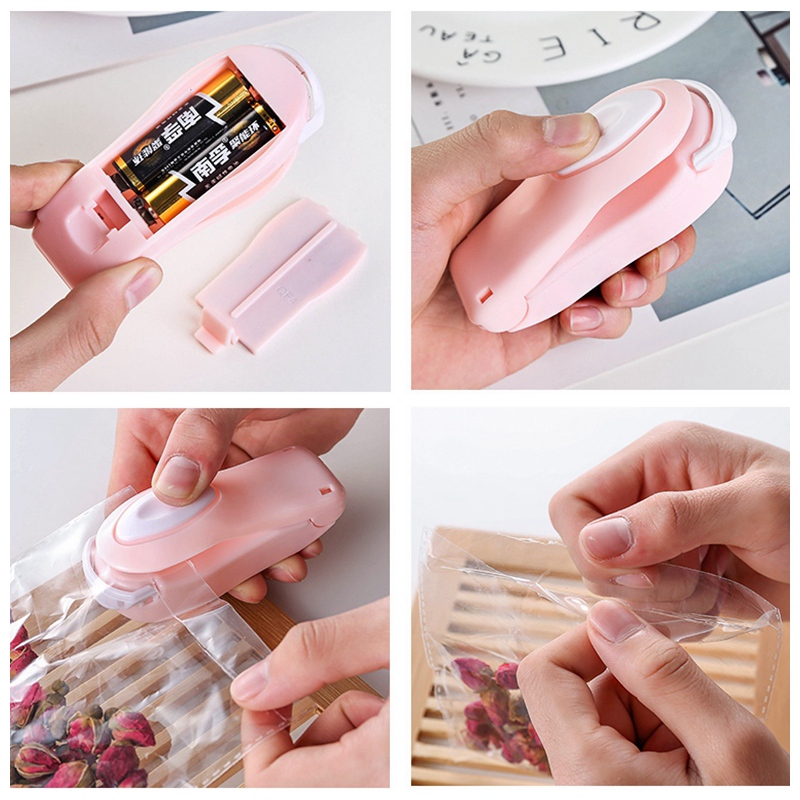 [Shipped By Random Color]1pc Mini Portable Sealer /Household Heat Bag Plastic Food Bag Sealing Machine/ Home Snack Bag Sealer
