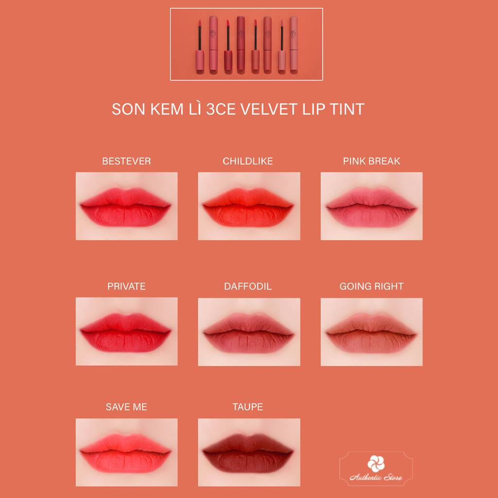 Son kem lì 3CE Velvet Lip Tint Hàn Quốc | BigBuy360 - bigbuy360.vn