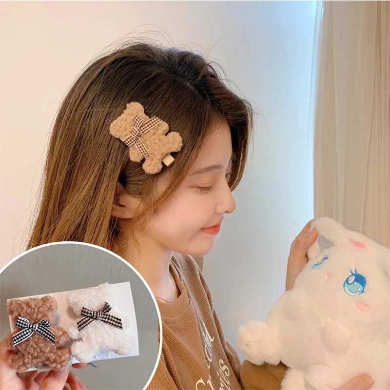 1 Kẹp Tóc Hình Gấu Bông Dễ Thương Phong Cách Hàn Quốc Cho Nữ