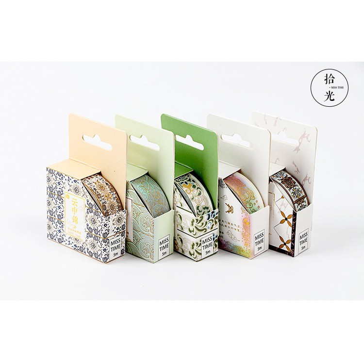 Băng dính washi tape nhũ Nhật Bản WST121