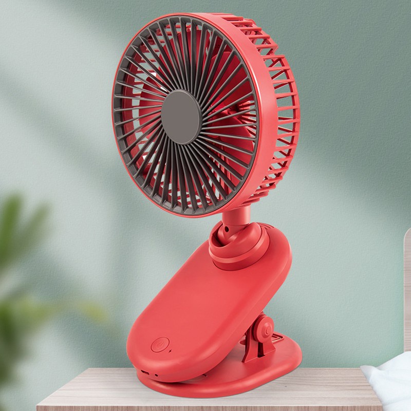 Quạt Kẹp Tích Điện Dễ Thương, Siêu Mát, Xoay 360 Độ Siêu Tiện Lơi (Kẹp Bàn Học, Làm Việc, Xe Đẩy, Nôi Em Bé, Ô Tô, ...)