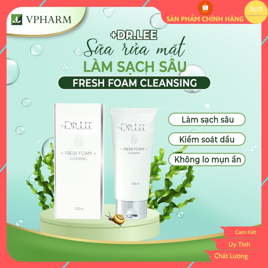 Sữa rửa mặt kiểm soát dầu nhờn, se khít lỗ chân long giúp da mềm mịn Fresh Foam Cleansing DL.LEE 100