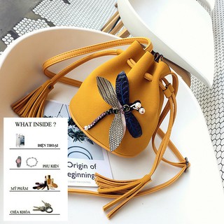 Túi Nữ Đeo Chéo Chuồn Chuồn Thời Trang Vàng