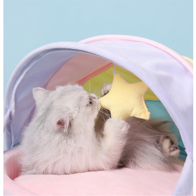 ❤️ Nitrogen071 Nhà nằm chó mèo Rainbow Cat Nest Four Seasons Sẵn có Thiết kế chống trượt dưới đáy Nhà mèo mềm mại thoải mái cho nuôi chó
