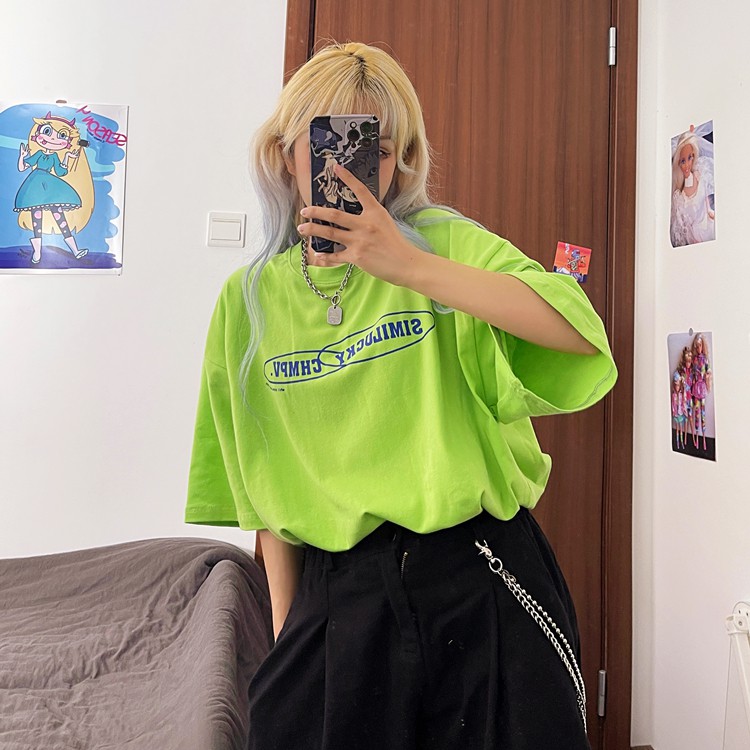 Áo thun form rộng nữ màu xanh, áo phông unisex tay lỡ Yinxx ATL948 | BigBuy360 - bigbuy360.vn