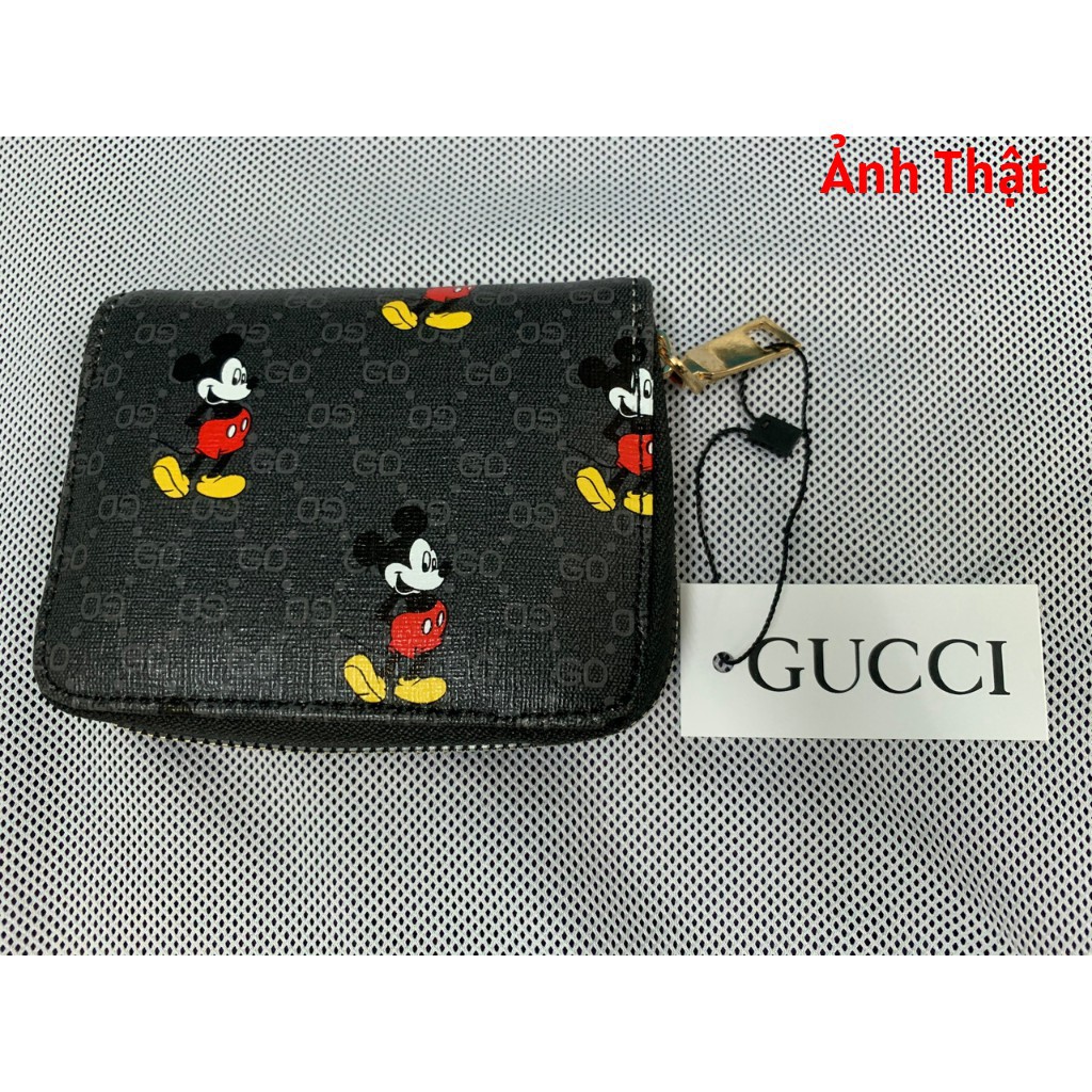 Ví Mini Cầm Tay Nữ In Hình Mickey 3 Màu Hot Nhất Năm Nhiều Ngăn Tiện Dụng