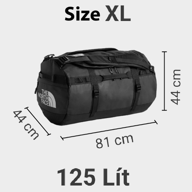 Balo trống ngang du lịch chống nước phượt Bace Camp Duffel The North Face XXL-125l siêu bền