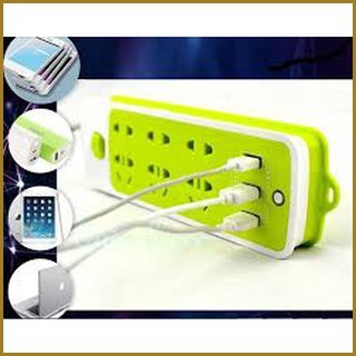 Ổ Điện Xanh Đa Năng Chống Giật 6 Lỗ, 3 Cổng USB, Đa Năng Tiện Dụng 5.0