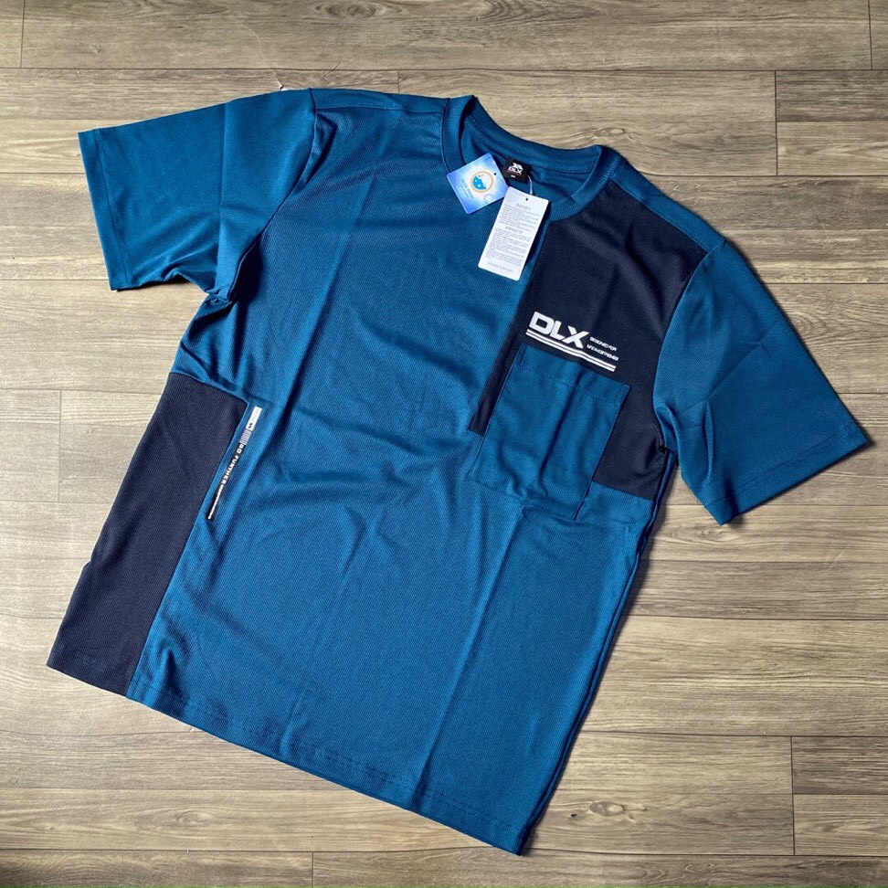 Áo thun thể thao nam DLX xuất Hàn dư xịn màu xanh