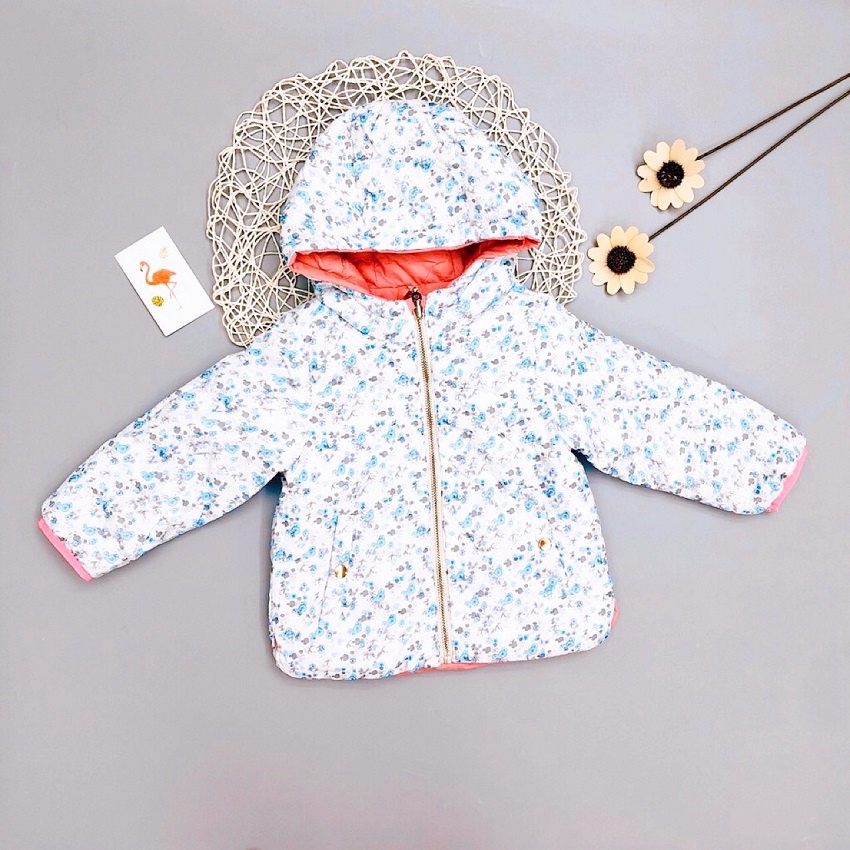 Áo Phao Bé Gái  Mặc Được 2 Mặt, Size 9/12m-3/4T, Hàng Xuất Xịn, Chất Phao Nhẹ , Dày Âm Rất Đẹp, Màu Sắc Xinh Yêu