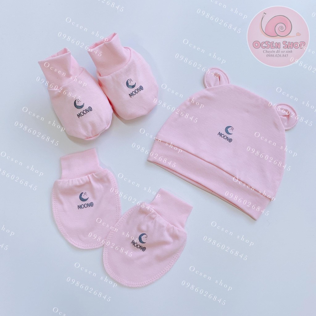 Phụ kiện Mũ bao tay chân sơ sinh petit Moon