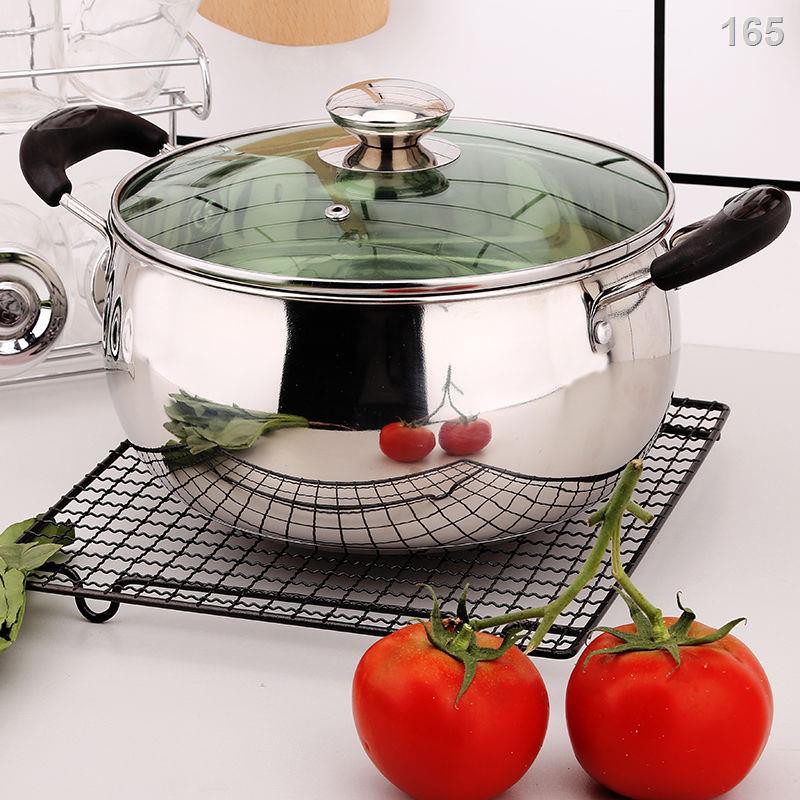 B[Cực dày và dung tích lớn] nồi nấu phở inox gia đình nồi hầm phở nồi cháo sữa nồi lẩu bếp từ