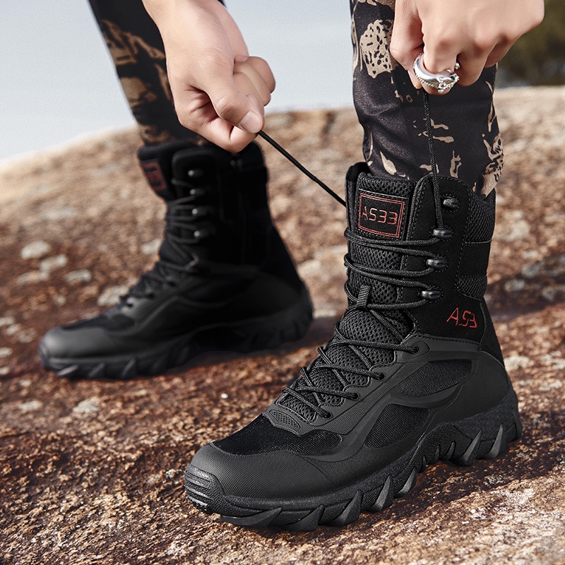 Giày Boots Quân Đội Trọng Lượng Nhẹ Chống Trượt Cao Cấp Cho Nam
