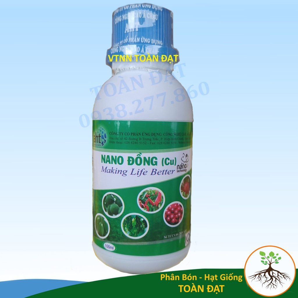 NANO ĐỒNG (Cu), Phân bón lá vi lượng chống rét, diệt nấm khuẩn (chai 100ml)