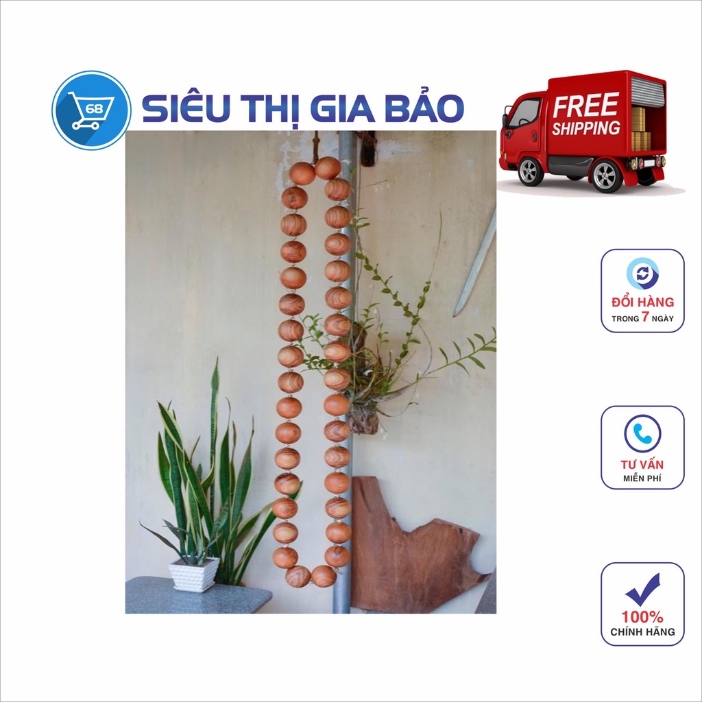 VÒNG LẮC EO HẠT GỖ GIẢM CÂN, GIẢM MỠ EO BỤNG 34 HẠT- 5CM