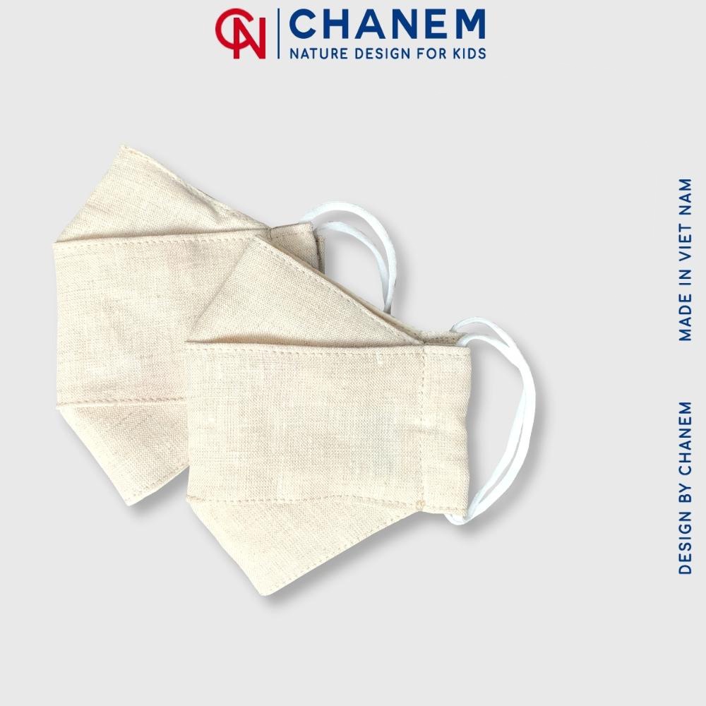 Khẩu trang vải Linen 3 lớp CHANEM mềm mại với da dành cho mẹ và bé yêu
