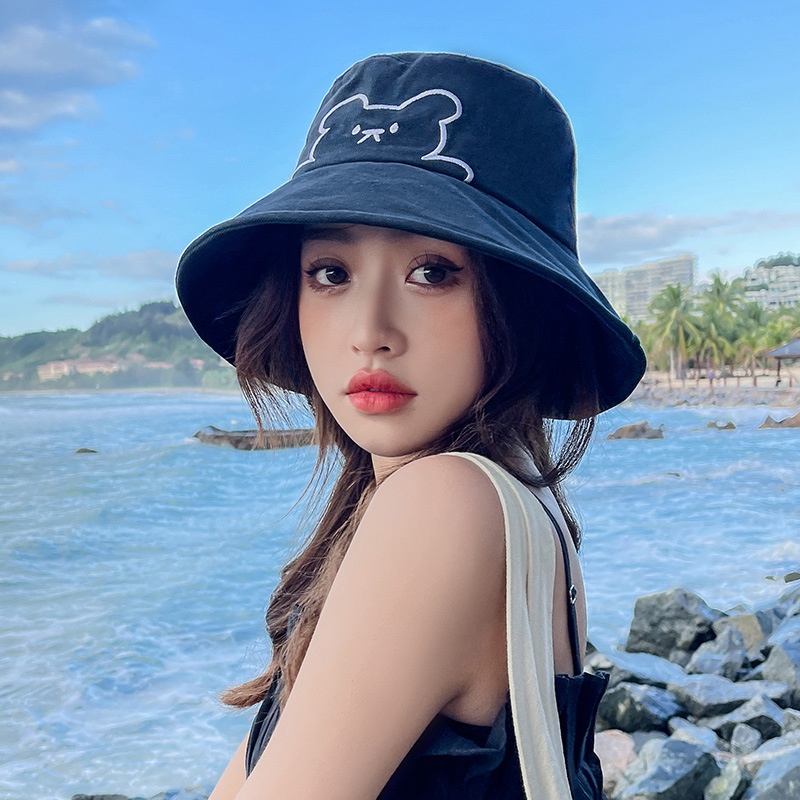 Mũ Bucket Chống Nắng Vành Rộng Hai Mặt Phong Cách Hàn Quốc Dễ Phối Đồ Cho Nữ