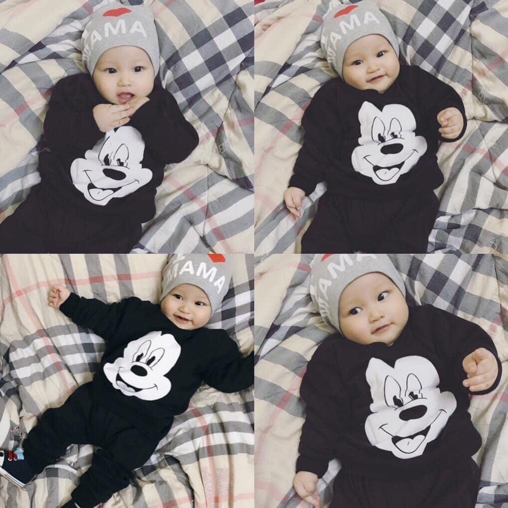 BỘ THU ĐÔNG MICKEY ĐEN CHO BÉ