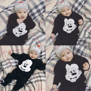 Bộ thu đông mickey đen cho bé