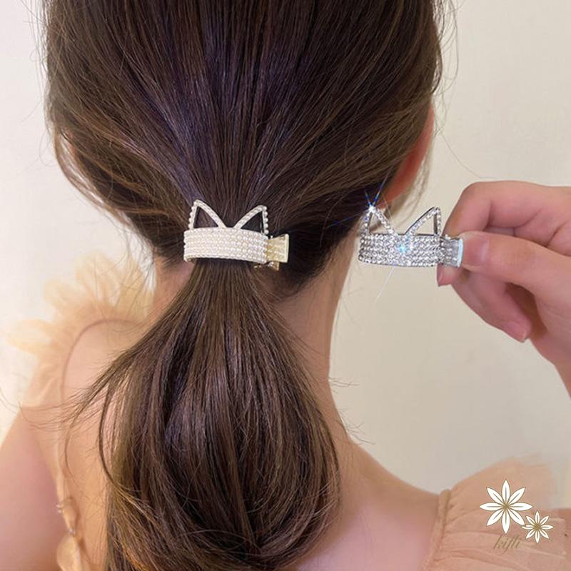 Kẹp Tóc Đuôi Ngựa Màu Trắng Phong Cách Hàn Quốc Hàng Mới 2022