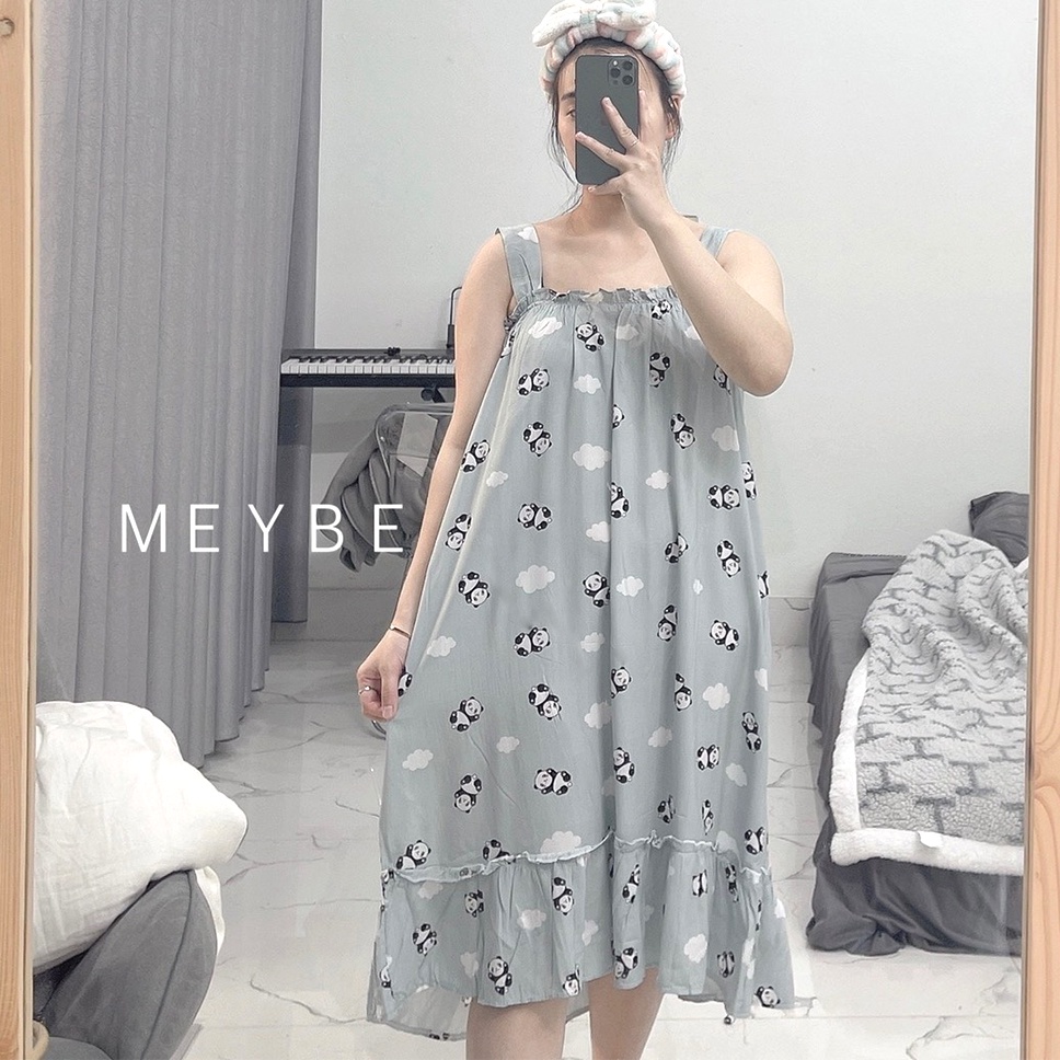 Váy hai dây bầu MEYBE mùa hè vải lanh mặc nhà đầm thiết kế hoa nhí VN2