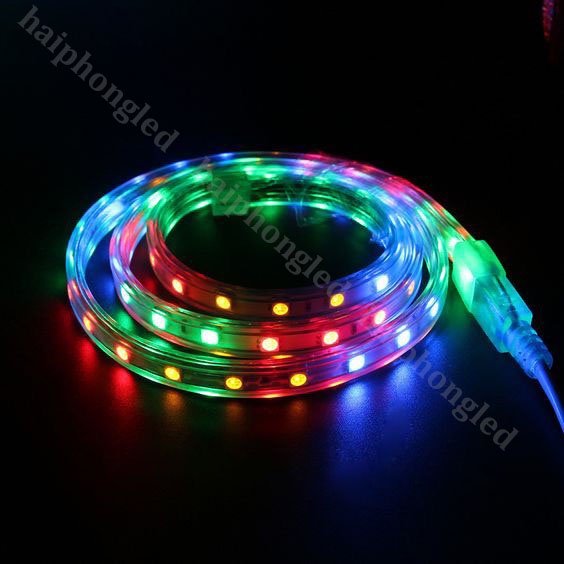 Led nháy đuổi 7 màu trang trí Tết 5M 10M 20M Led đuổi 7 màu bọc silicon chống nước trang trí ngoài trời Đèn led quấn cây