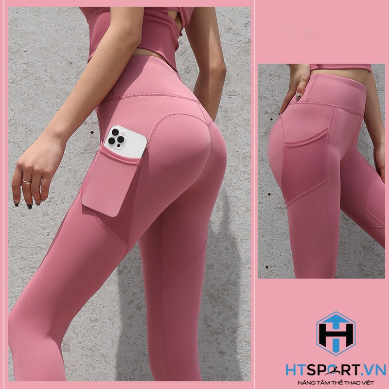 Quần Legging Nữ Có Túi, Quần Dài Tập Gym Yoga Thể Thao Nữ Thun Poly Siêu Co Dãn Cao Cấp (QG01)