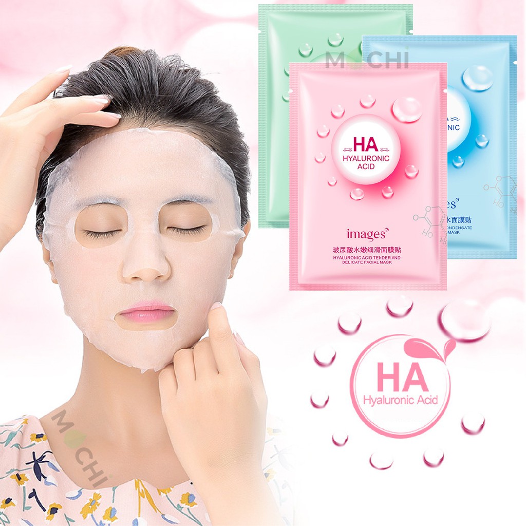 Mặt Nạ Giấy Dưỡng Trắng Da Cấp Ẩm l Giảm Mụn Thải Độc Mask Đắp Mặt HA Images Nội Địa Trung MOCHI SHOP Trà Xanh Tảo Biển