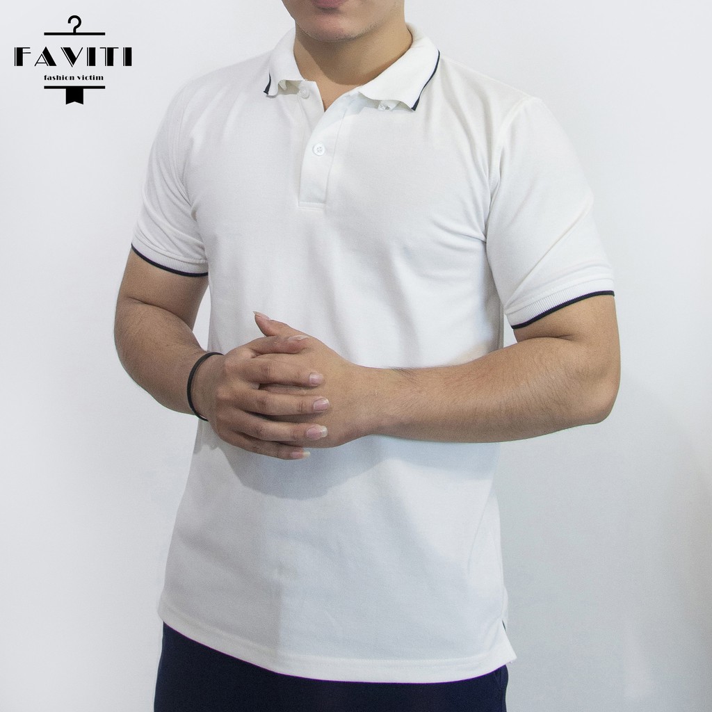 [Mã SKAMSALE07 giảm 10% TỐI ĐA 100K đơn150K] Áo Phông Thun Nam có cổ bẻ đẹp tay ngắn áo Polo cao cấp giá rẻ FAVITI AT02 | BigBuy360 - bigbuy360.vn