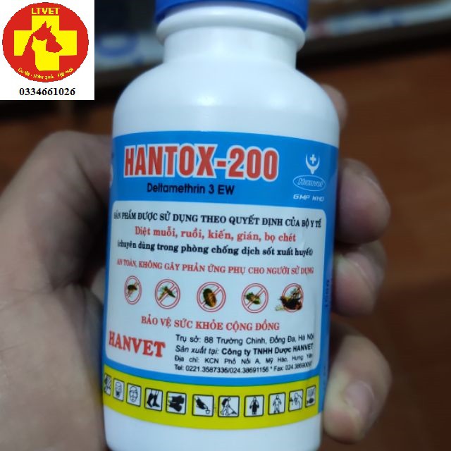 Dung dịch diệt muỗi HANTOX 200 Y tế nhãn vàng chai 100ml