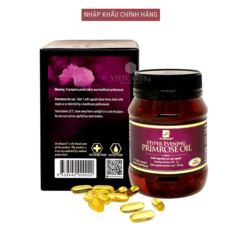 Viên uống bổ sung nội tiết tố nữ nhập khẩu chính hãng Úc HYPER EVENING PRIMROSE OIL  bổ sung cân bằng nội tiết