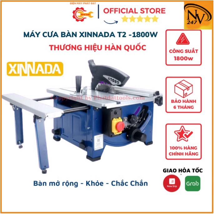 Máy cưa bàn mini trượt XINNADA T2 công suất 1800W có chân mở rộng BH 6 tháng