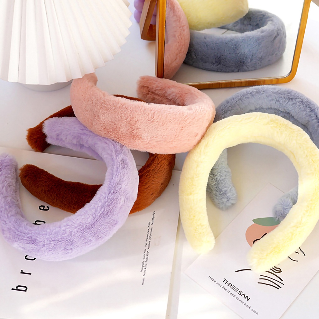 Băng đô cài tóc hình chữ U bằng vải lông thời trang cho nữ