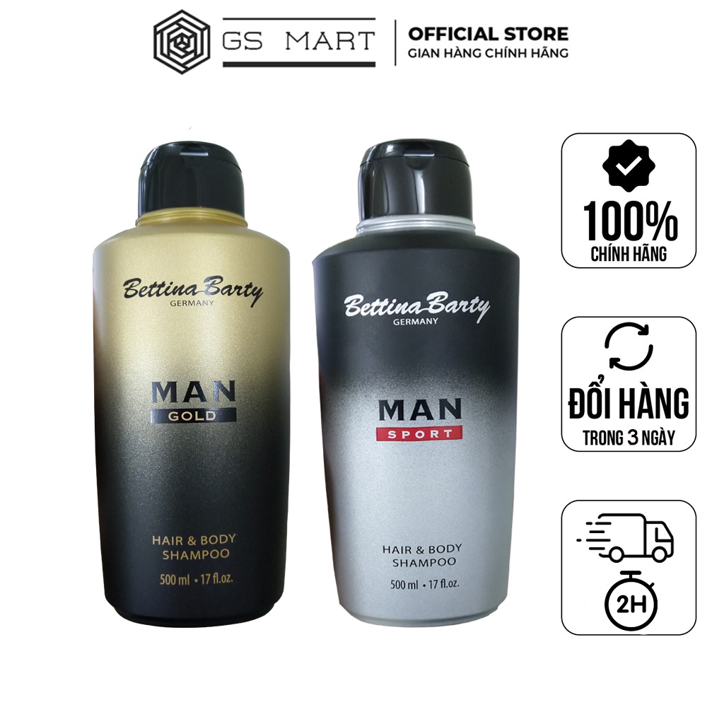Sữa tắm gội cho nam hương nước hoa Bettina Barty Man 500ml Nhập khẩu Đức siêu thơm