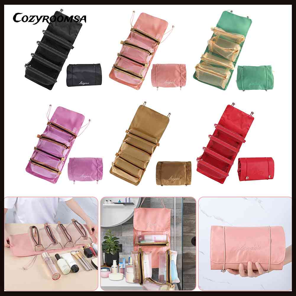 Túi Cuộn Đựng Mỹ Phẩm Trang Điểm Sức Chứa Lớn 4 Trong 1 Tiện Lợi Dành Cho Phòng Ngủ