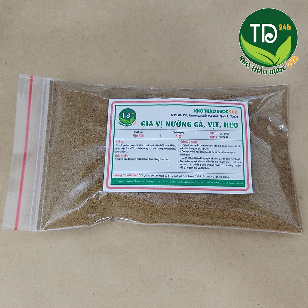 [50 gram] Gia vị ướp gà, vịt, heo nướng chuẩn Tây Bắc | Kho thảo dược 24h