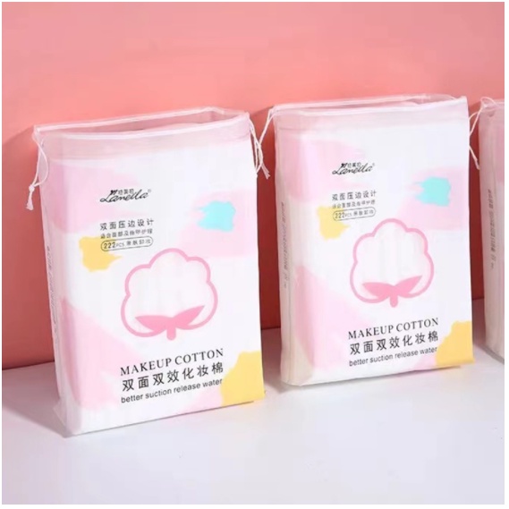 Bông Tẩy Trang Lameila, Bông tẩy trang 222 miếng, Cotton 3 Lớp Mềm Mịn