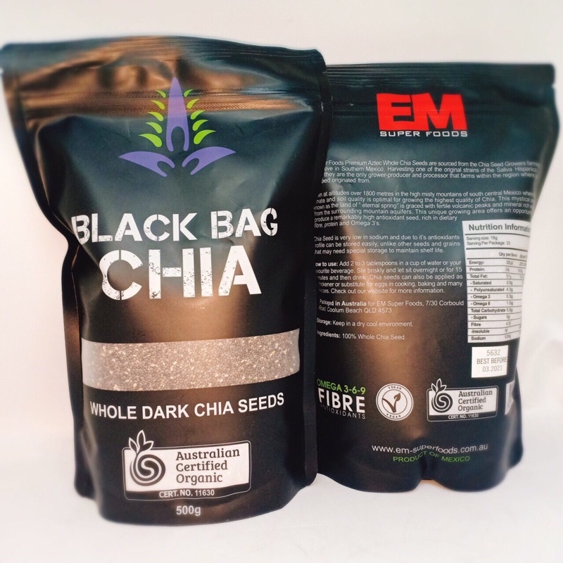 [500gr] HẠT CHIA ĐEN BLACK BAG ÚC